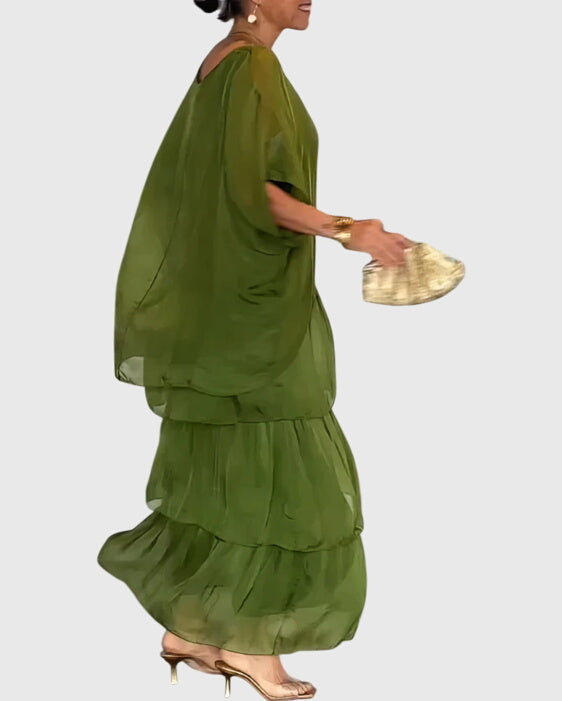Women's Free-Spirited Layered Vacation Maxi Dress