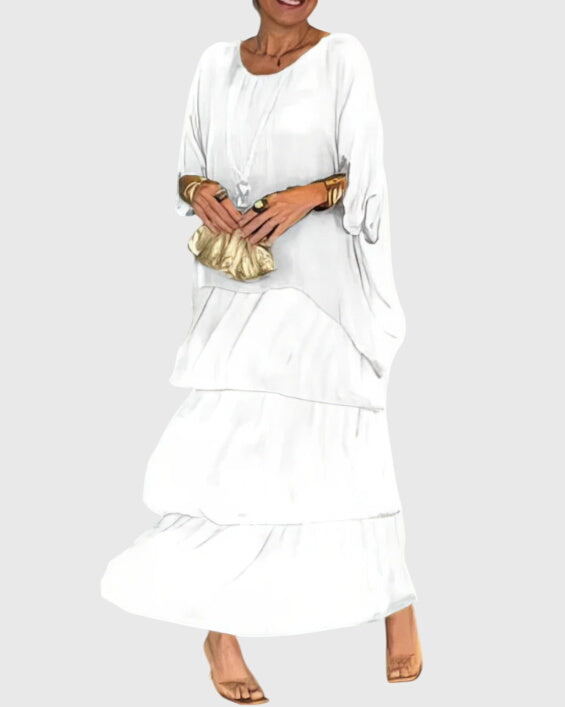 Women's Free-Spirited Layered Vacation Maxi Dress