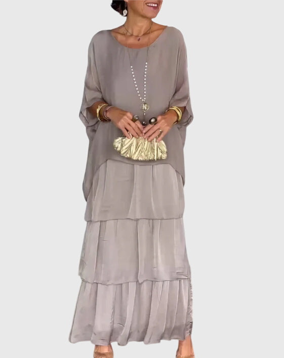 Women's Free-Spirited Layered Vacation Maxi Dress