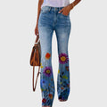 Women's Summer All-Over Flower Print Slim Jeans