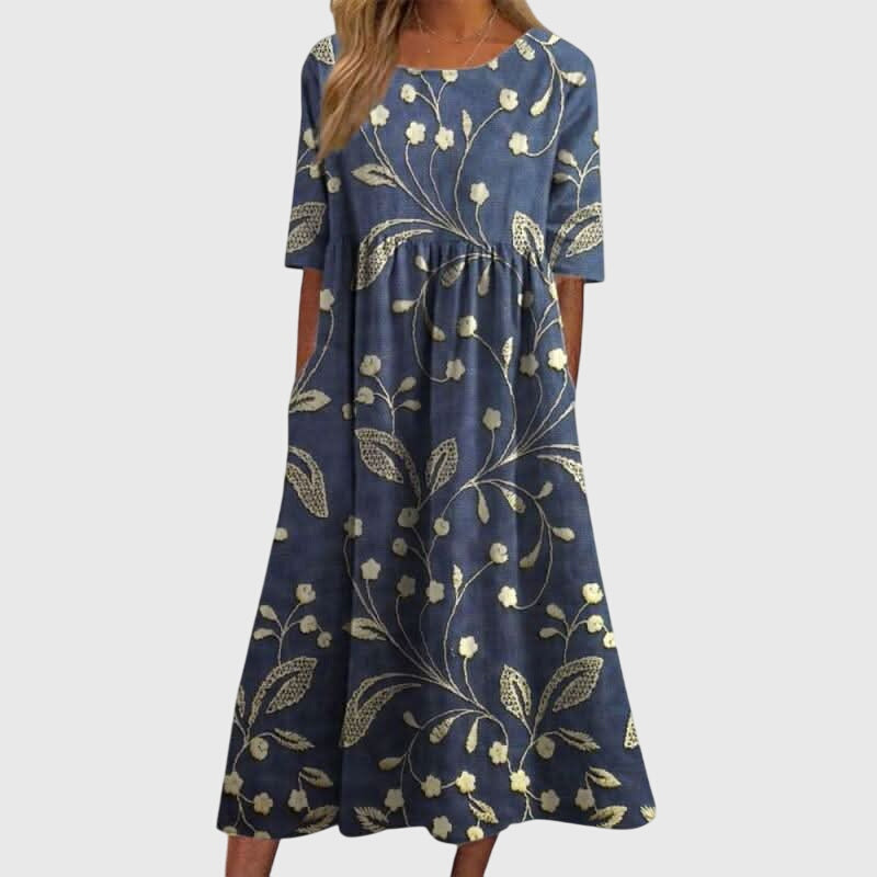 Women's Delicate Floral Casual Summer Midi Dress