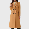 Women's Winter Wool Topcoat with Two-Row Buttons