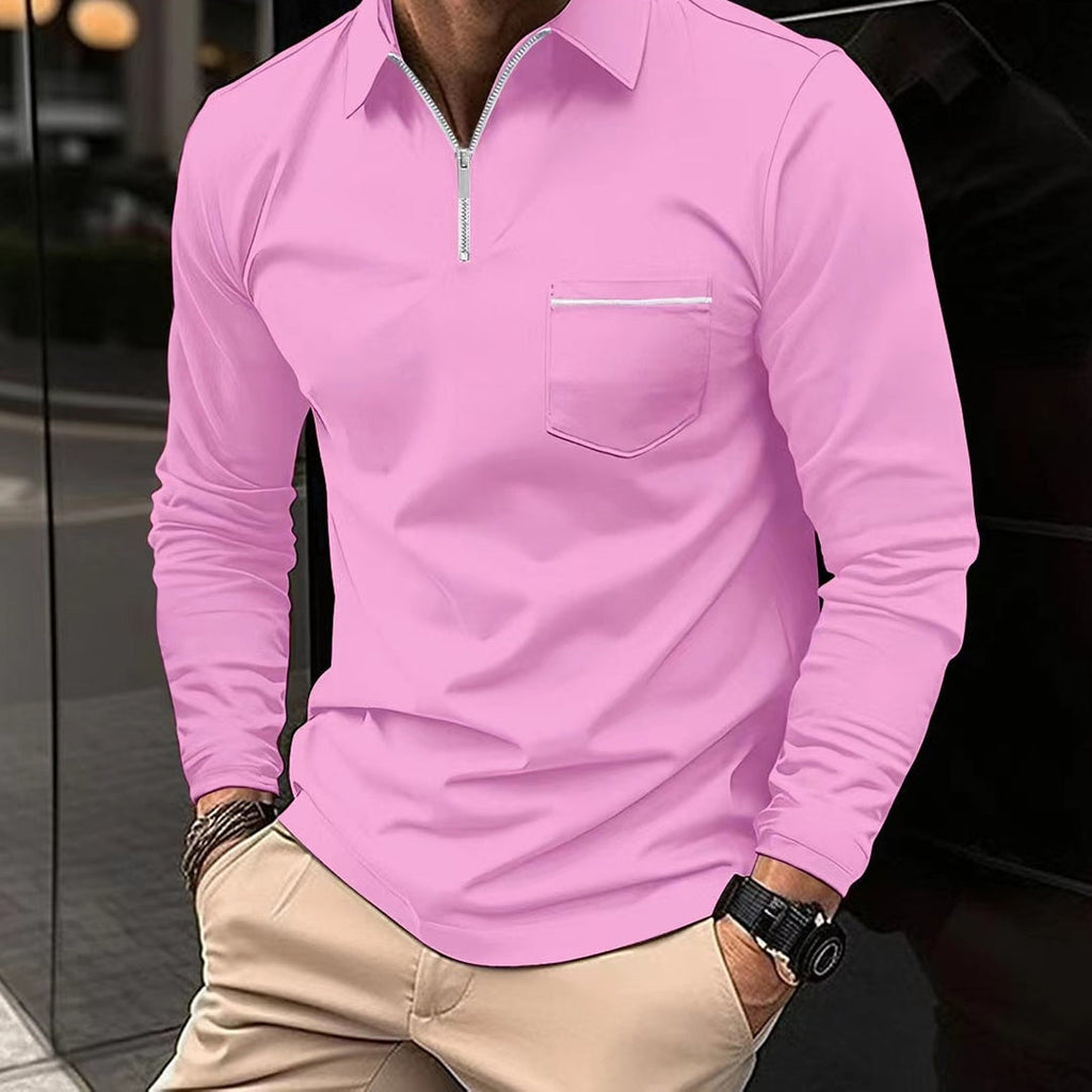 Men's Cooler Weather Long-Sleeved Cotton Blend Polo