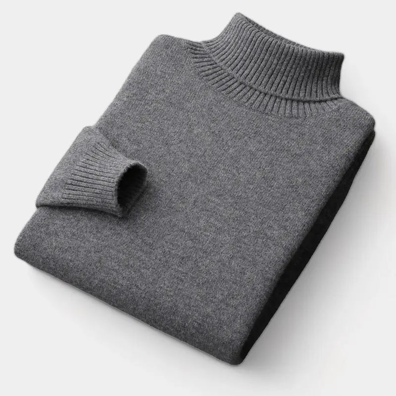 Men's Merino Wool Folded Neck Dinner Ready Sweater