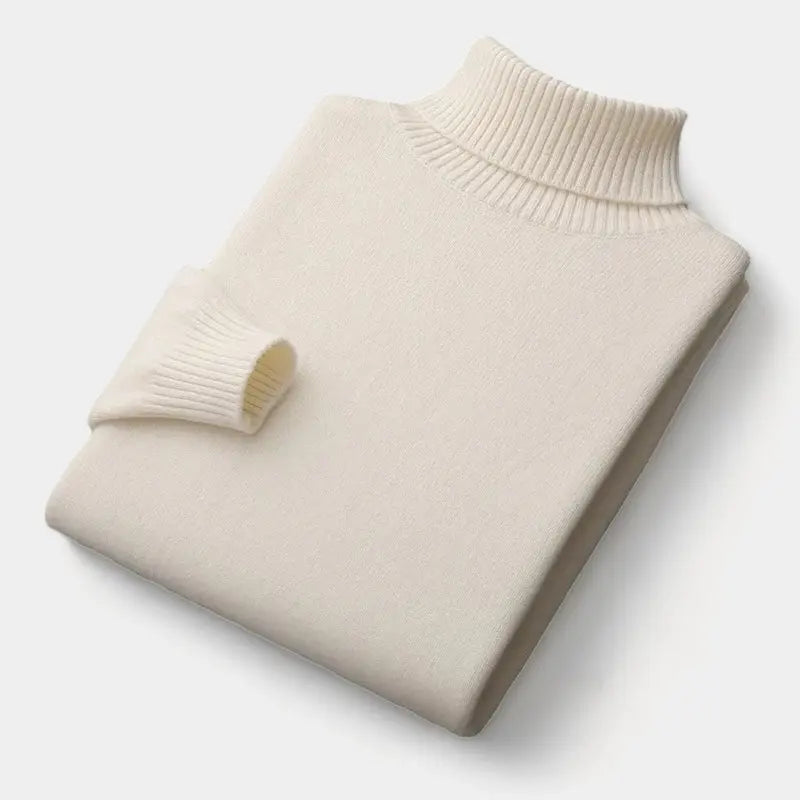 Men's Merino Wool Folded Neck Dinner Ready Sweater