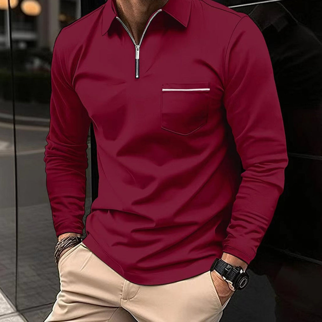 Men's Cooler Weather Long-Sleeved Cotton Blend Polo