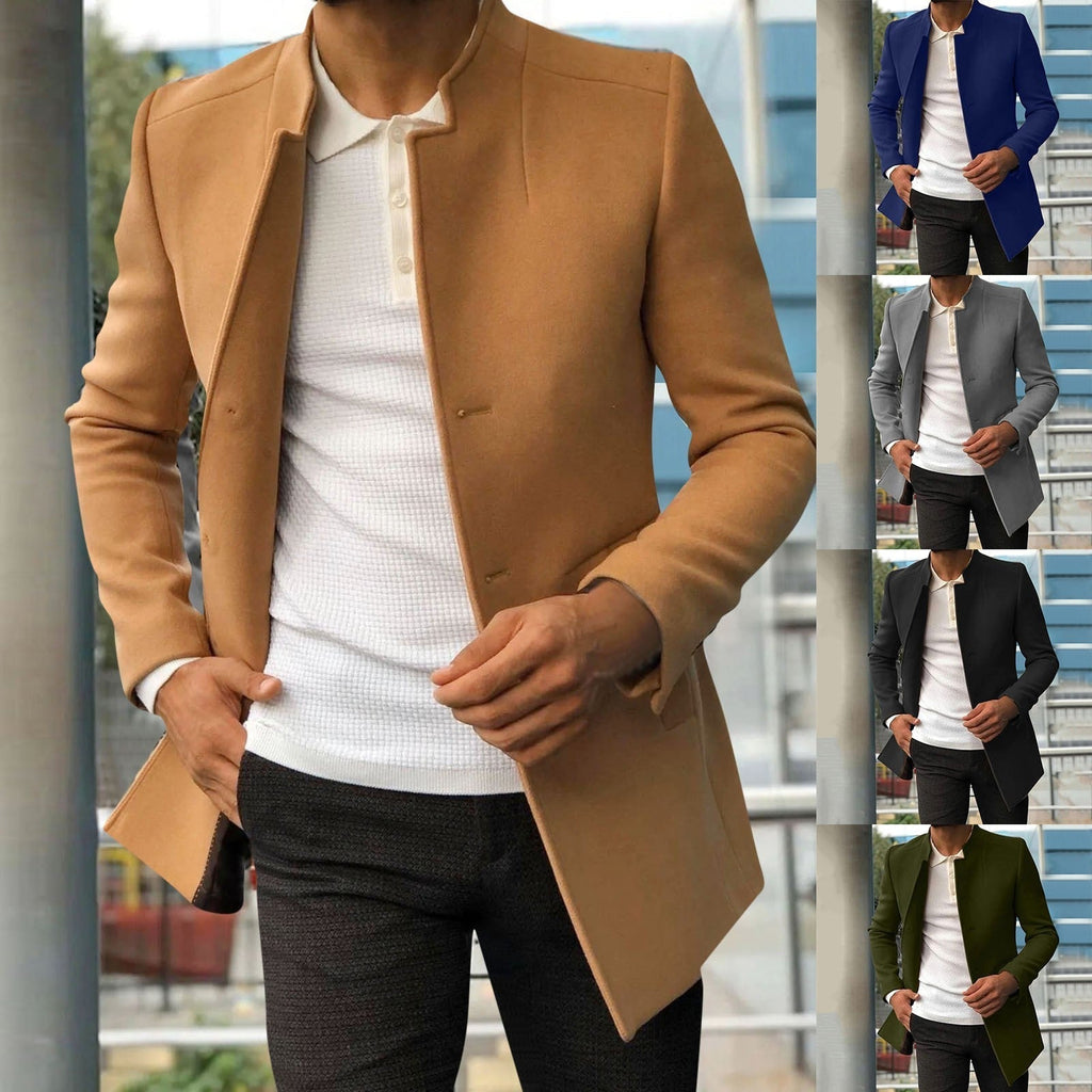 Men's Tweed Sport Coat with Classic Collar