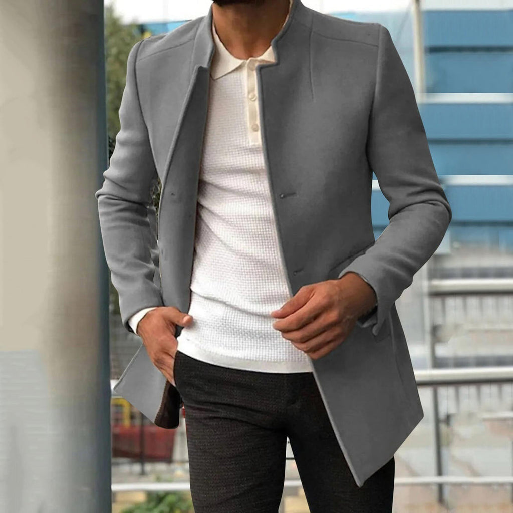 Men's Tweed Sport Coat with Classic Collar