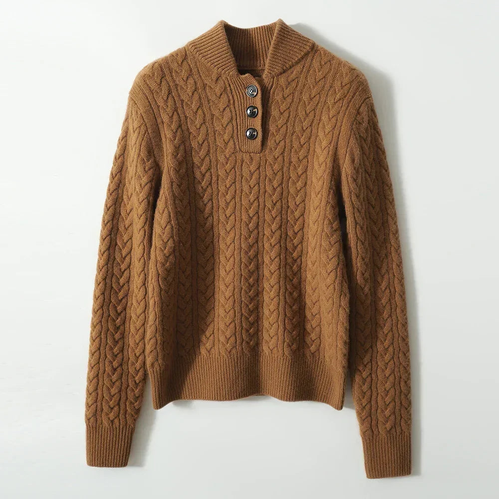 Women's Buttoned Cable-Knit Textured Sweater Cardigan
