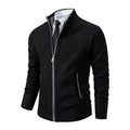 Men's Textured Knit Zipper Layering Cardigan with Pockets