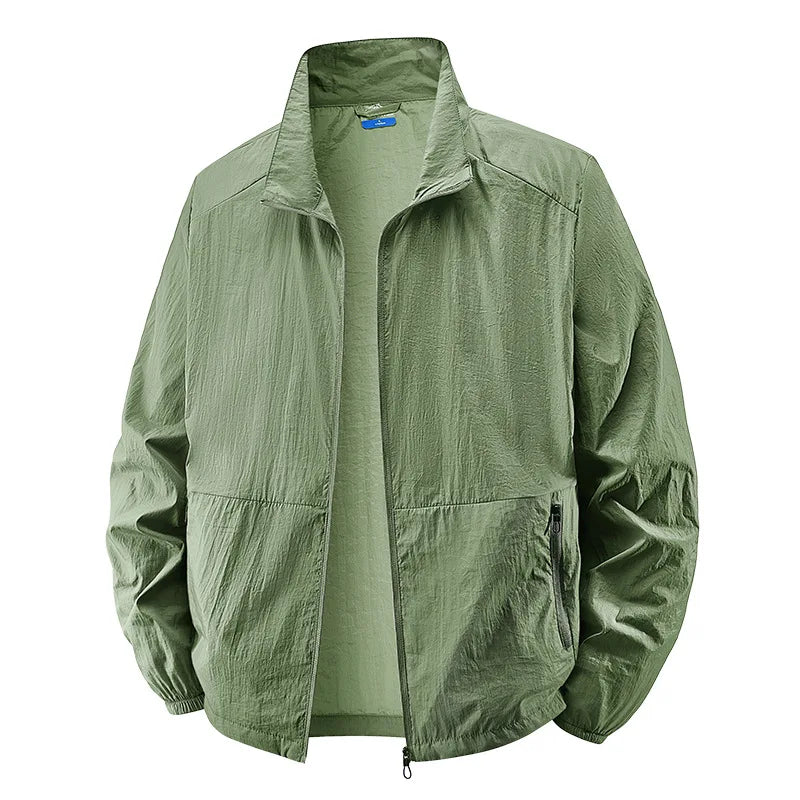 Men's Breathable Lightweight Collared Zipper Jacket