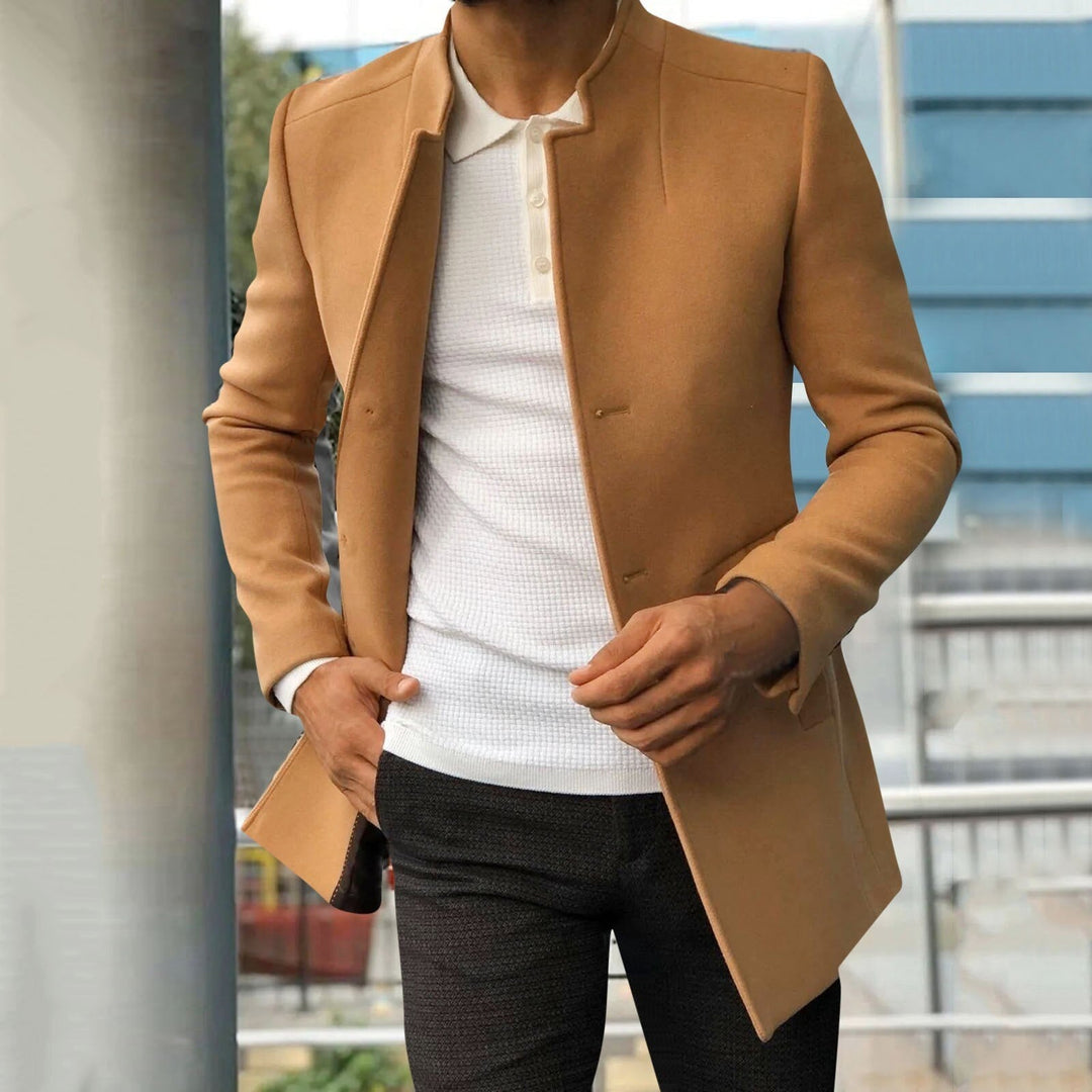 Men's Tweed Sport Coat with Classic Collar