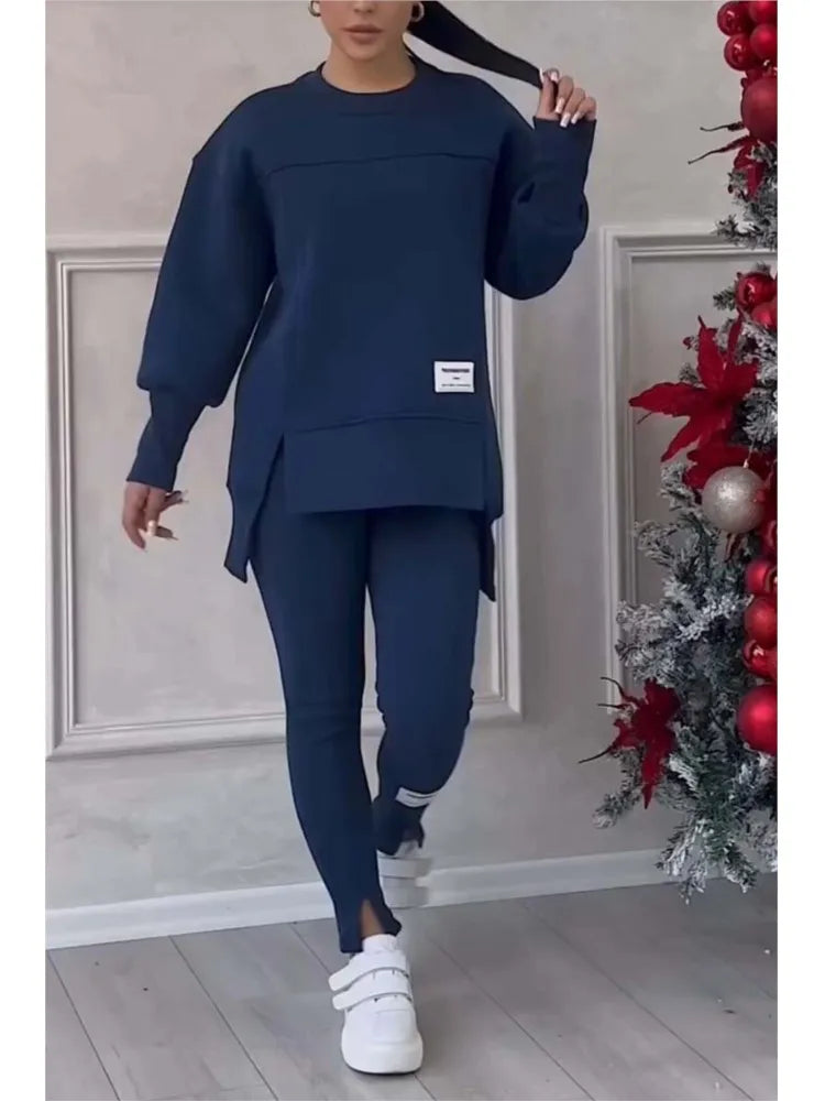 Women's Easy Matching Travel Sweatshirt Pants Two Piece Set