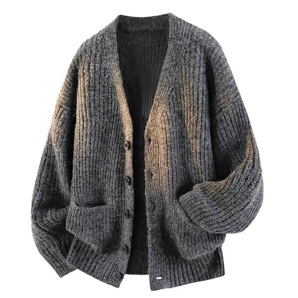 Men's Soft Drape Buttoned V-Neck Knit Cardigan