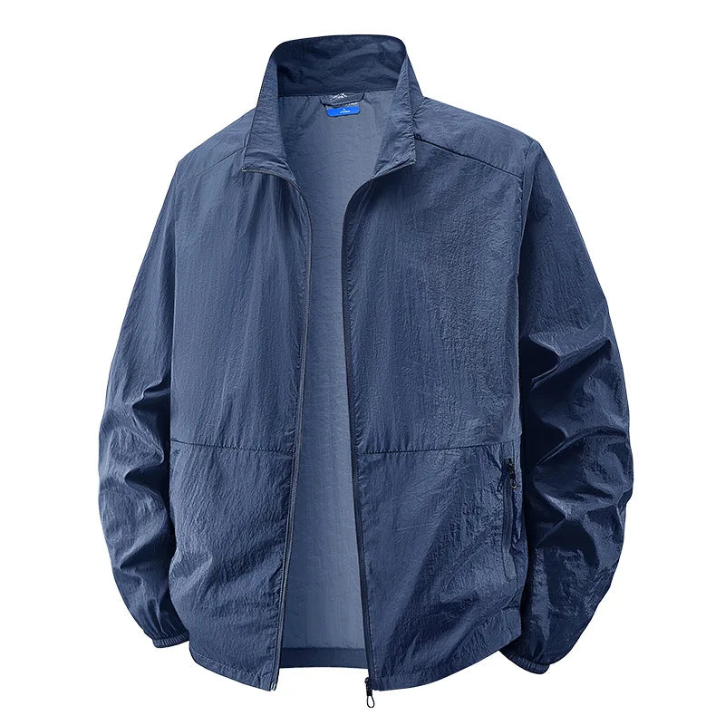 Men's Breathable Lightweight Collared Zipper Jacket