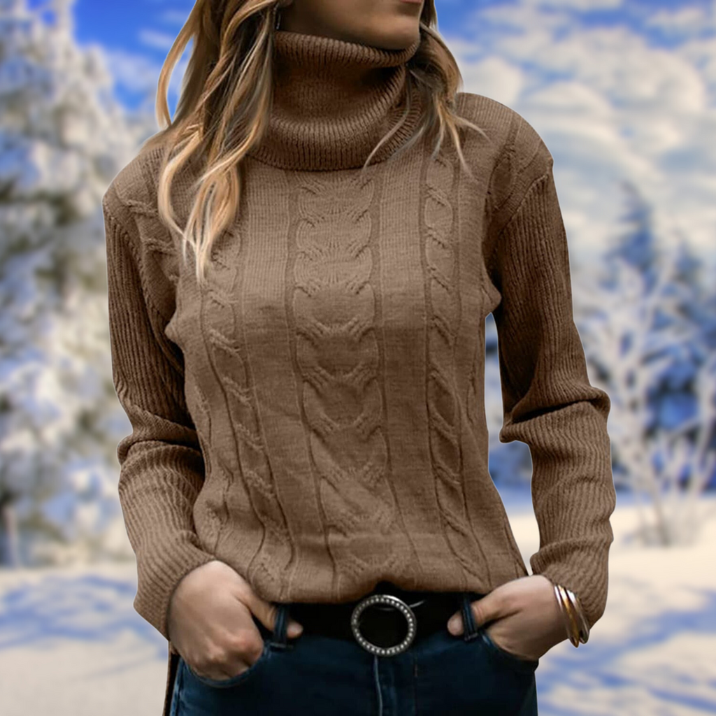 Women's Classic Snug Knit Roll Neck Sweater
