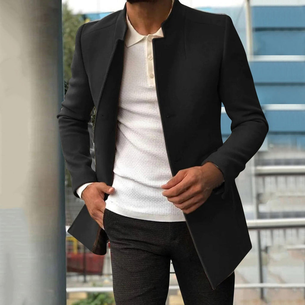 Men's Tweed Sport Coat with Classic Collar