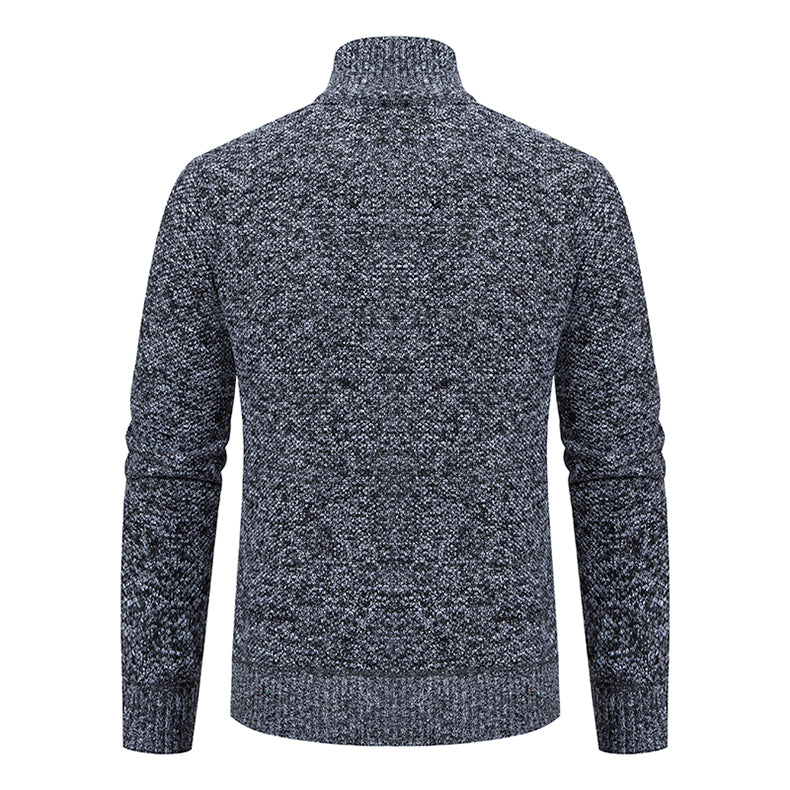 Men's Textured Knit Zipper Layering Cardigan with Pockets