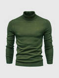 Men's Fitted Fine Knit High Neck Blazer Layering Sweater