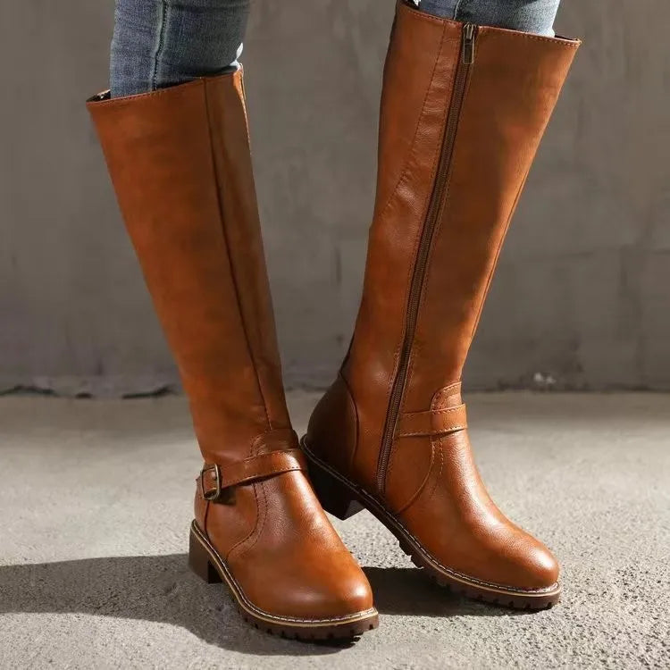 Women's Streamlined Tall Shaft Supportive Leather Boots