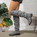 Women's Knee-High Slouchy Boots with Buckle Accent