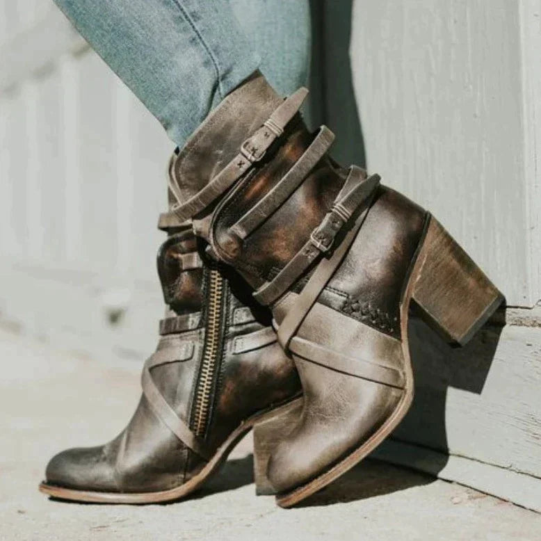 Women's Retro Style Warm Winter Boots in Suede-Look