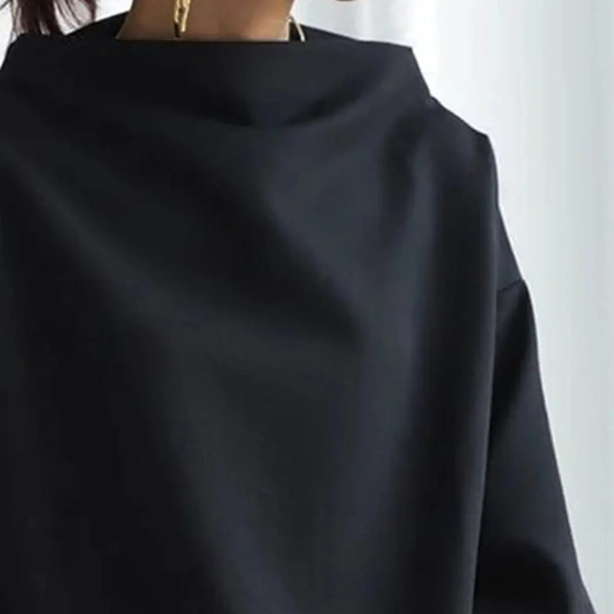 Women's Relaxed High Roll Collar Knit Sweater