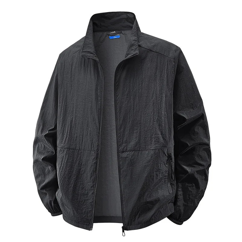 Men's Breathable Lightweight Collared Zipper Jacket