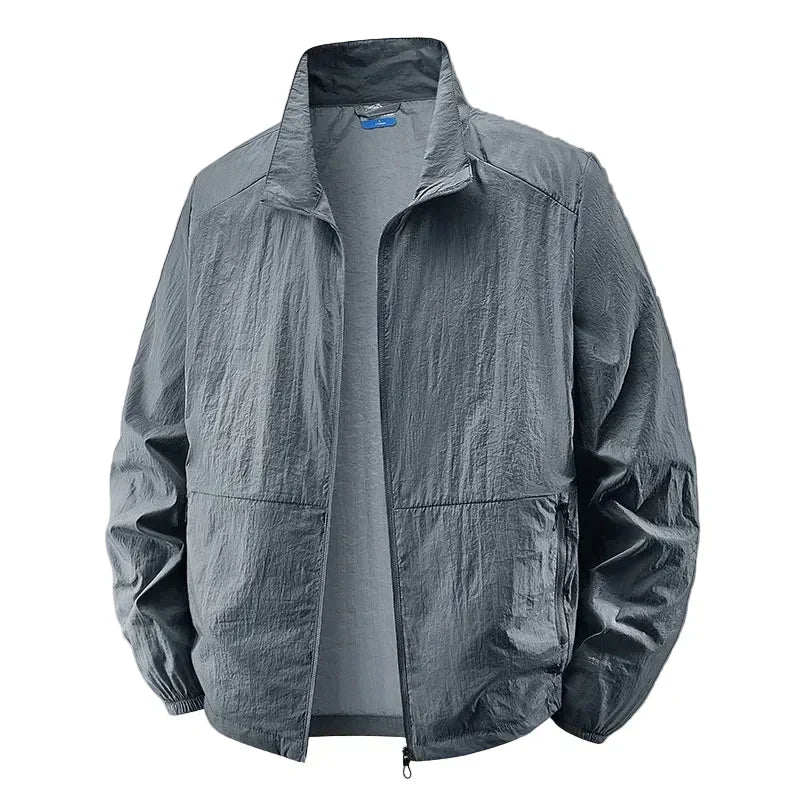 Men's Breathable Lightweight Collared Zipper Jacket