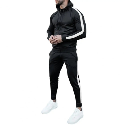 Men's Coordinated Striped Track Jacket Pants Tracksuit