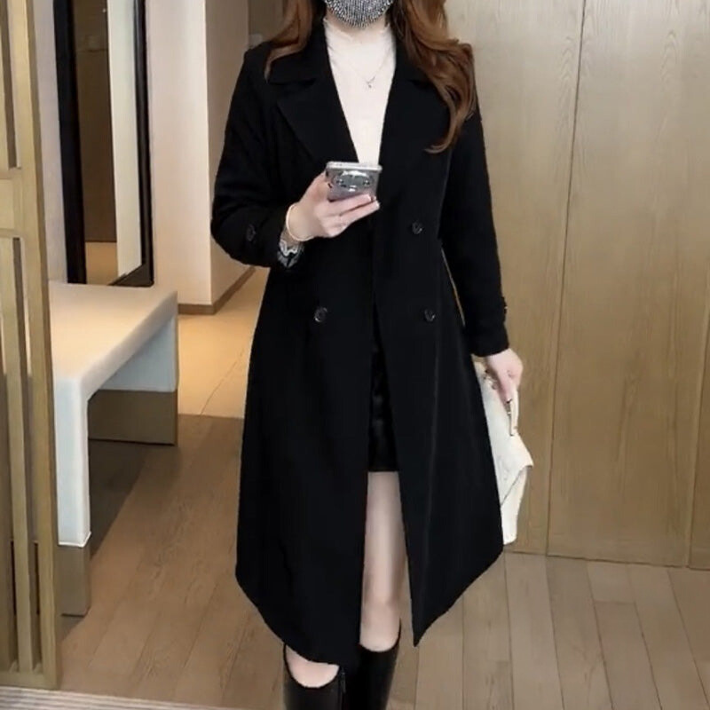 Women's Adjustable Belt Trench Topcoat