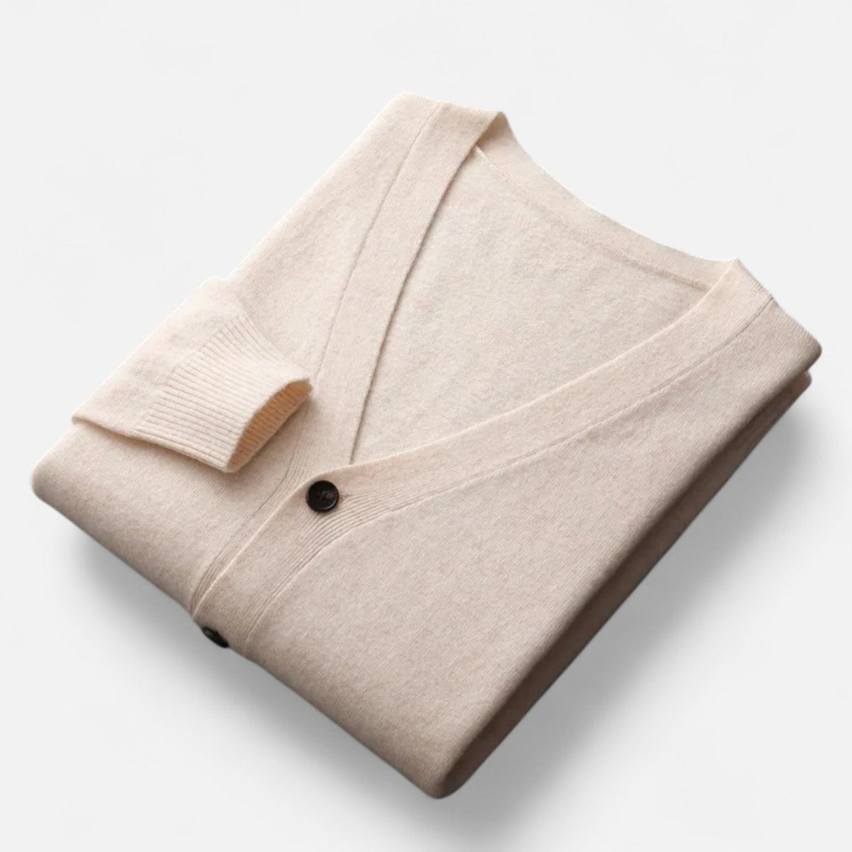 Men's Relaxed Drape V-Neck Button-Up Knit