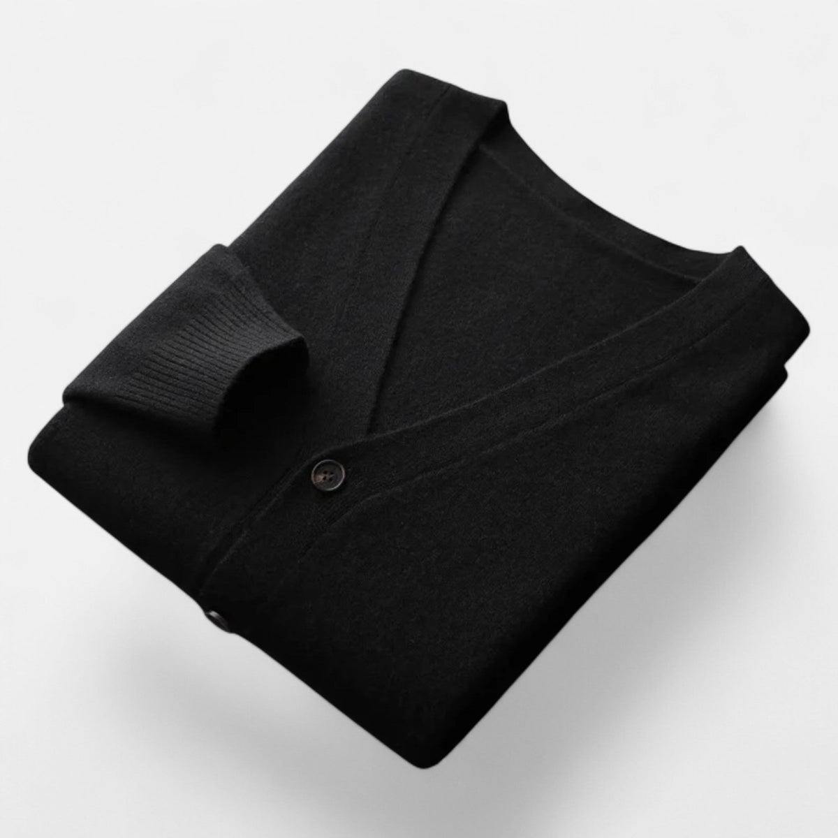 Men's Relaxed Drape V-Neck Button-Up Knit