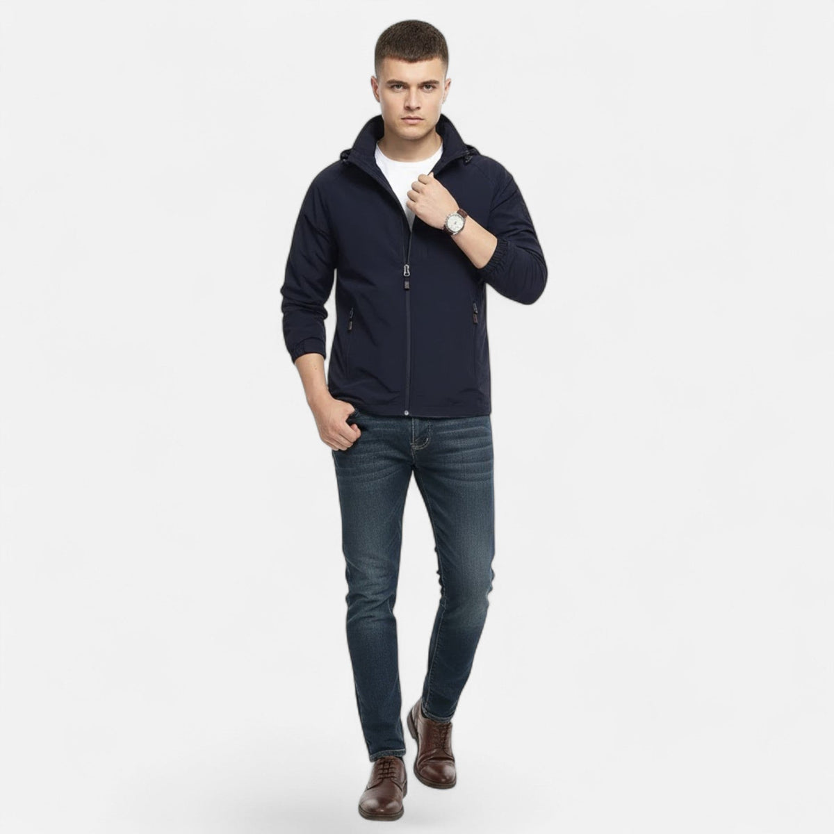 Men's City-to-Evening Stand-Neck Outdoor Jacket