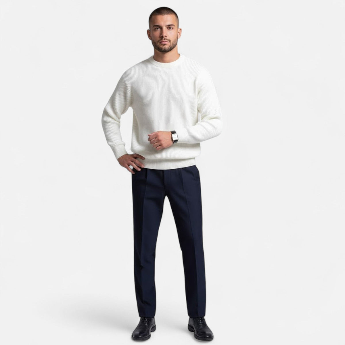 Men's Substantial Warm Loose Fit Chunky Sweater