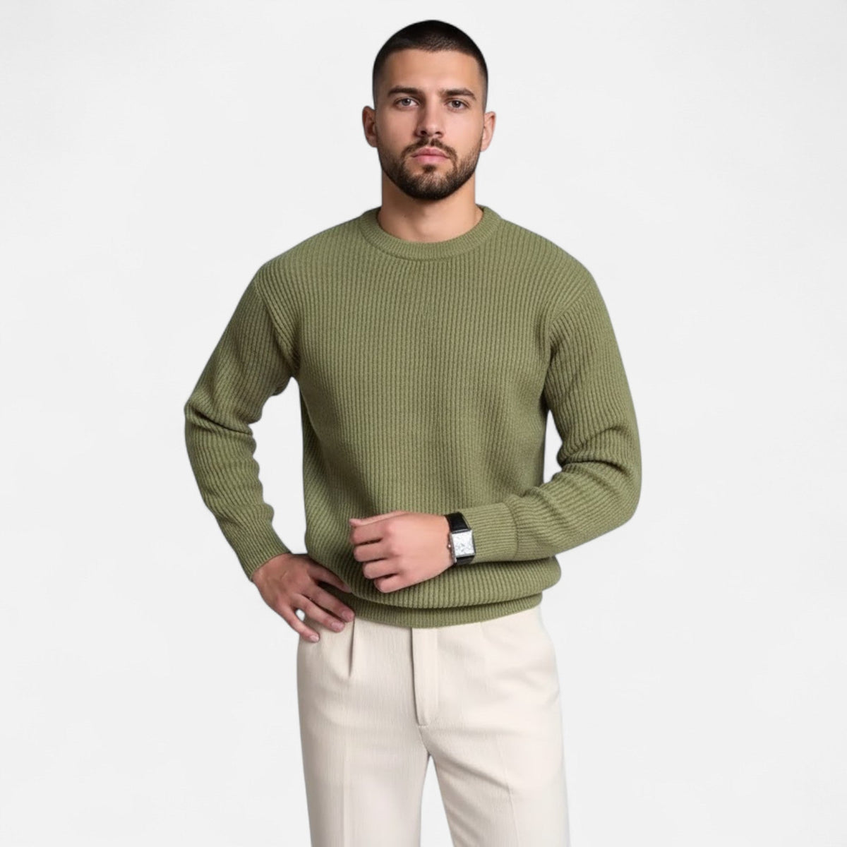 Men's Substantial Warm Loose Fit Chunky Sweater