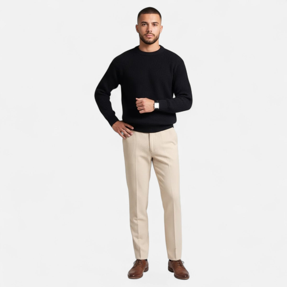 Men's Substantial Warm Loose Fit Chunky Sweater