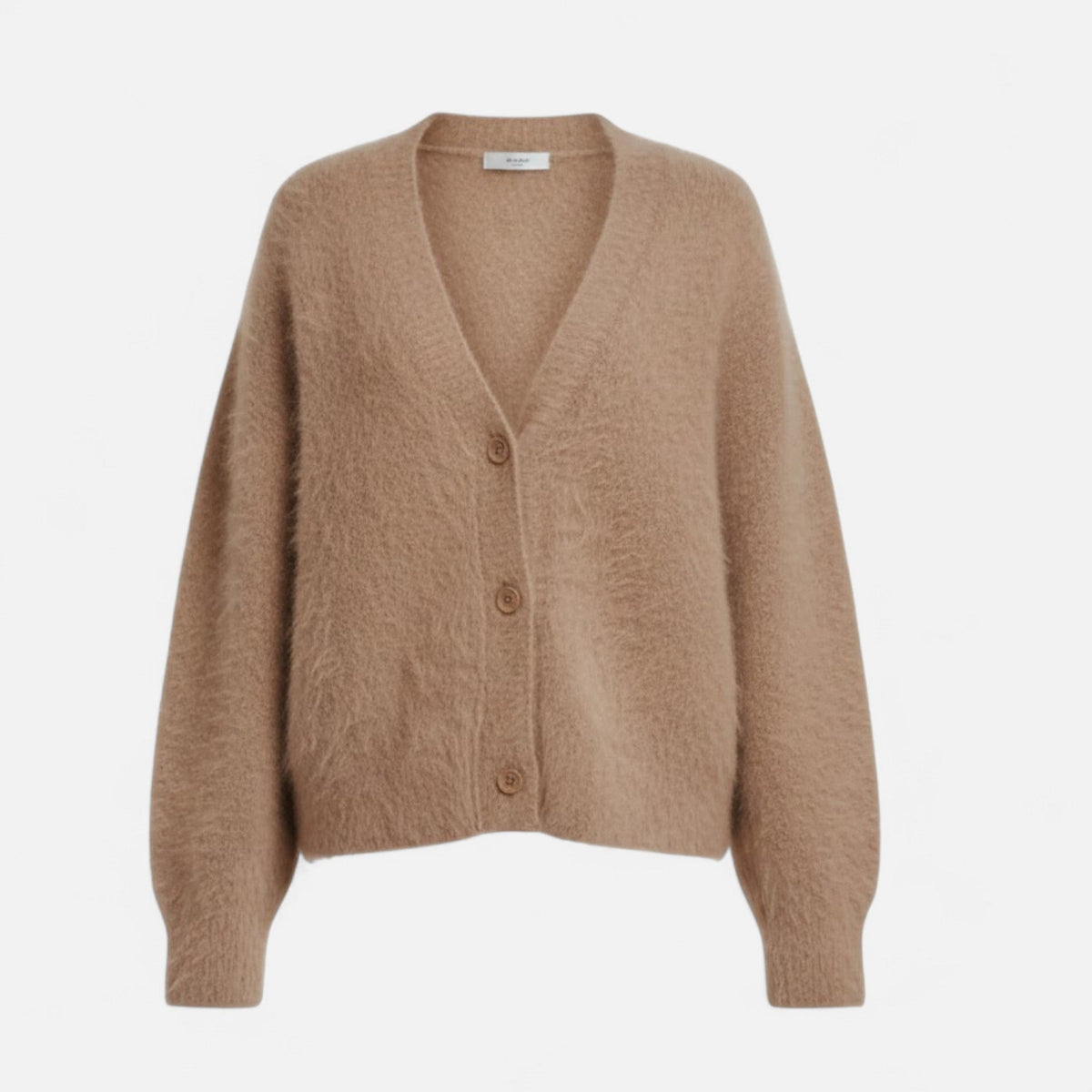 Women's Relaxed Draped Buttoned V-Neck Sweater Cardigan