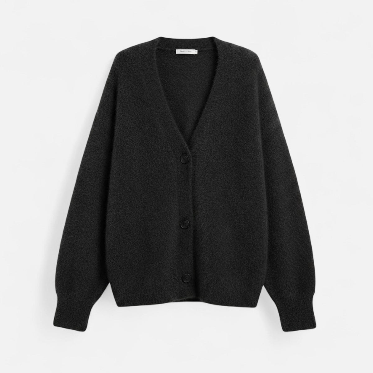 Women's Relaxed Draped Buttoned V-Neck Sweater Cardigan
