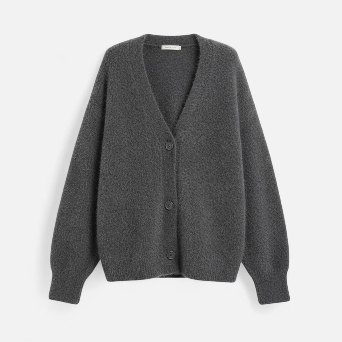 Women's Relaxed Draped Buttoned V-Neck Sweater Cardigan
