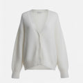 Women's Relaxed Draped Buttoned V-Neck Sweater Cardigan