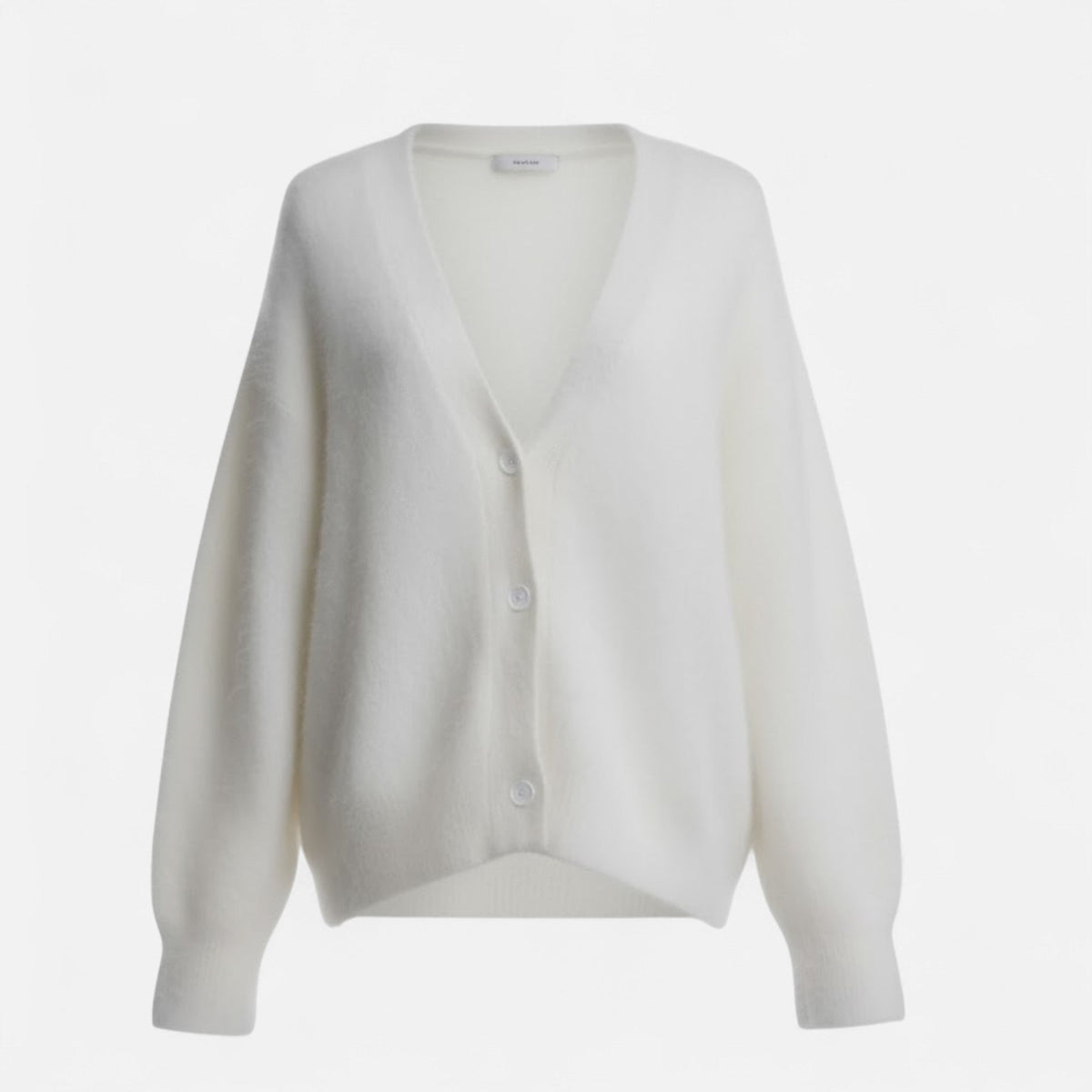 Women's Relaxed Draped Buttoned V-Neck Sweater Cardigan