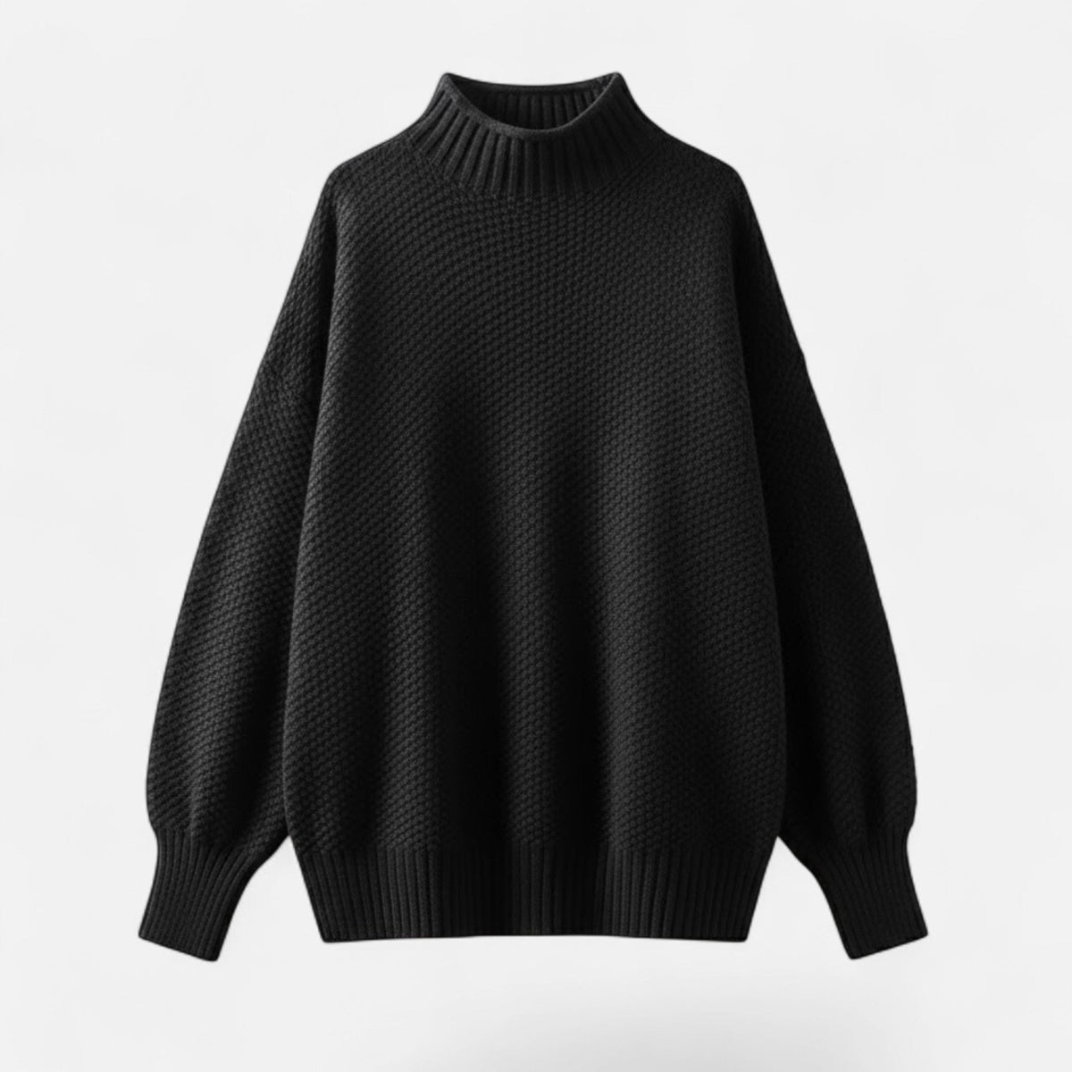 Women's Curvy Relaxed Mock Collar Soft Knit Sweater