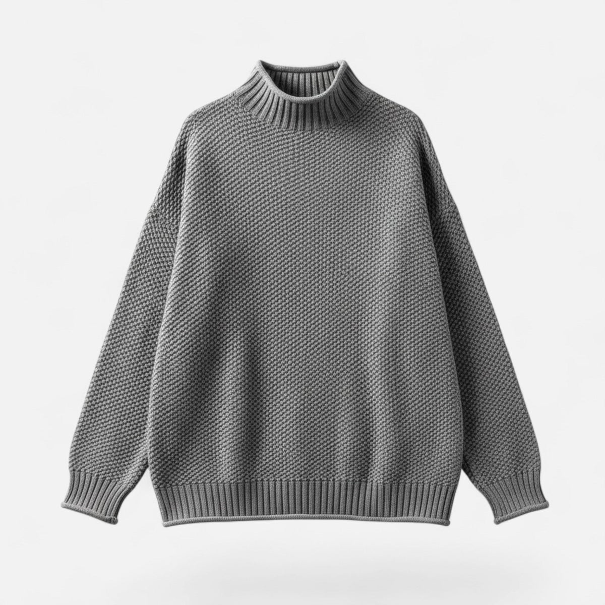 Women's Curvy Relaxed Mock Collar Soft Knit Sweater