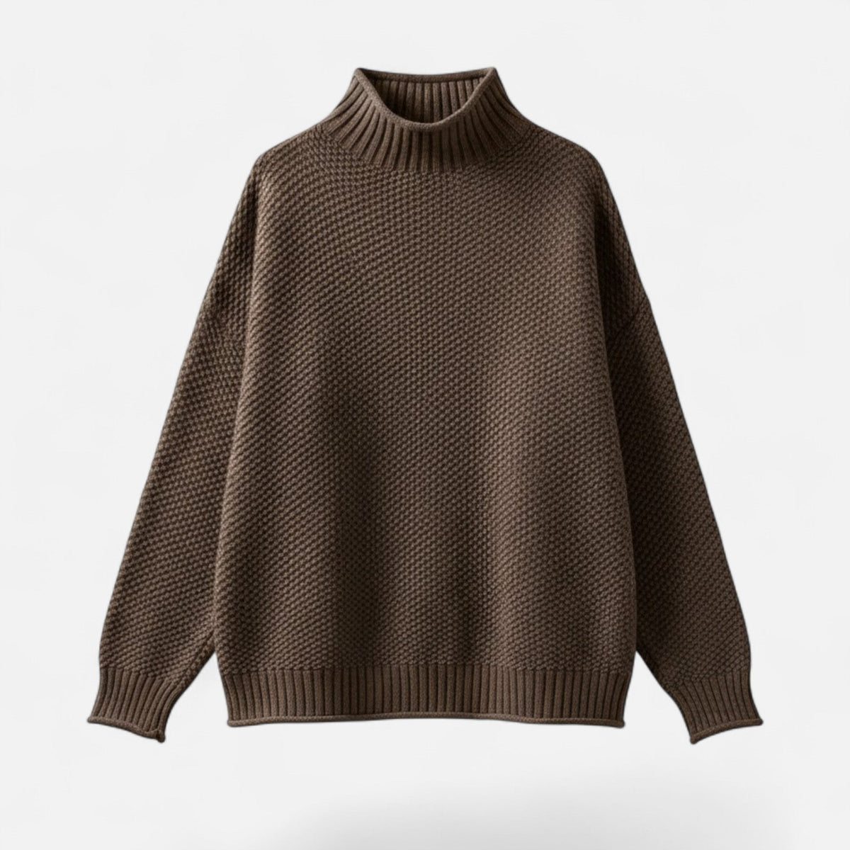Women's Curvy Relaxed Mock Collar Soft Knit Sweater