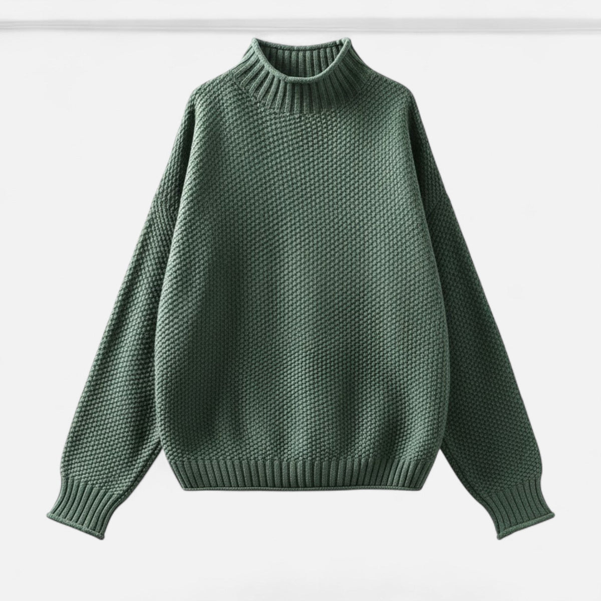 Women's Curvy Relaxed Mock Collar Soft Knit Sweater