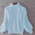 Women's Cozy Tall Collar Fuzzy Knit Sweater