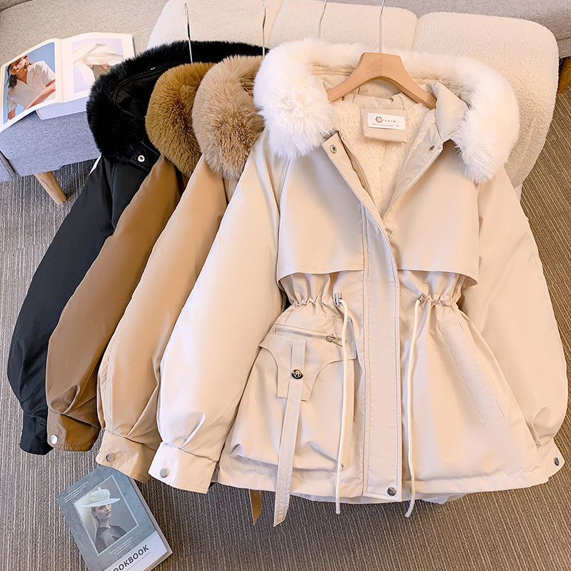 Women's Warm Hooded Parka with Faux Fur Trim