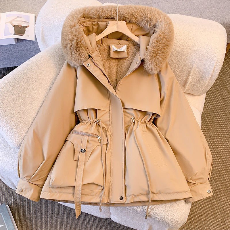Women's Warm Hooded Parka with Faux Fur Trim
