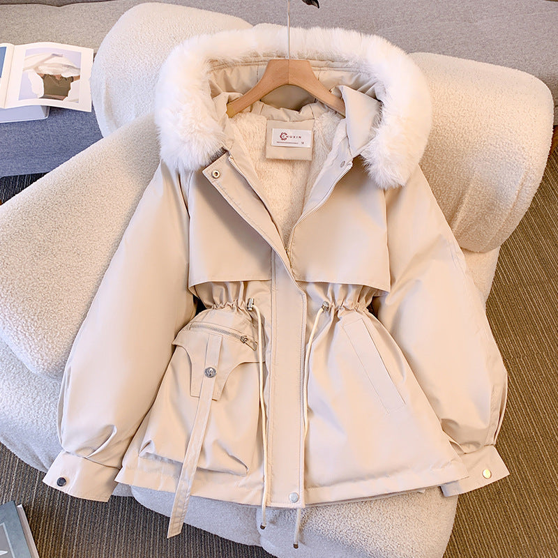 Women's Warm Hooded Parka with Faux Fur Trim